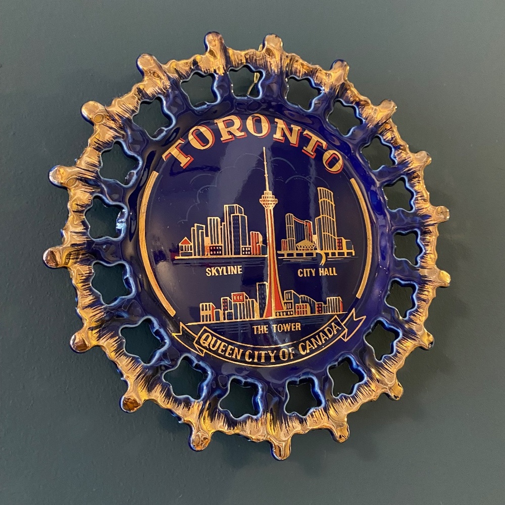 Vintage Cobalt Blue Toronto Souvenir Plate - 6ix
